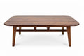 Houten Eettafel met afgeronde Hoeken en Strakke Poten