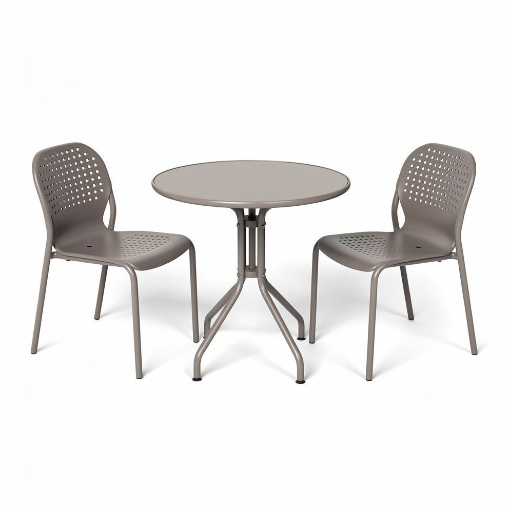 "Moderne kunststof bistroset met ronde tafel en 2 stoelen"