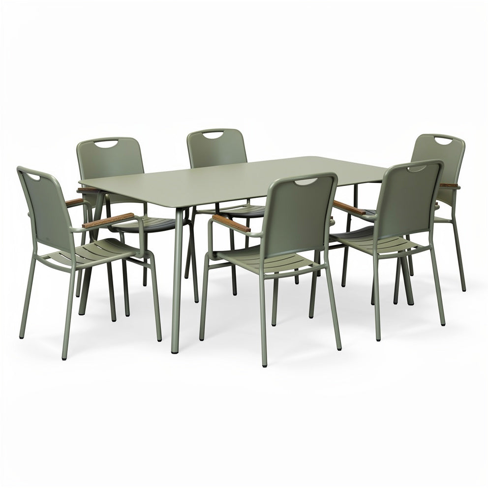 Eettafel met Zes Stoelen - Modern Design en Stabiele Constructie