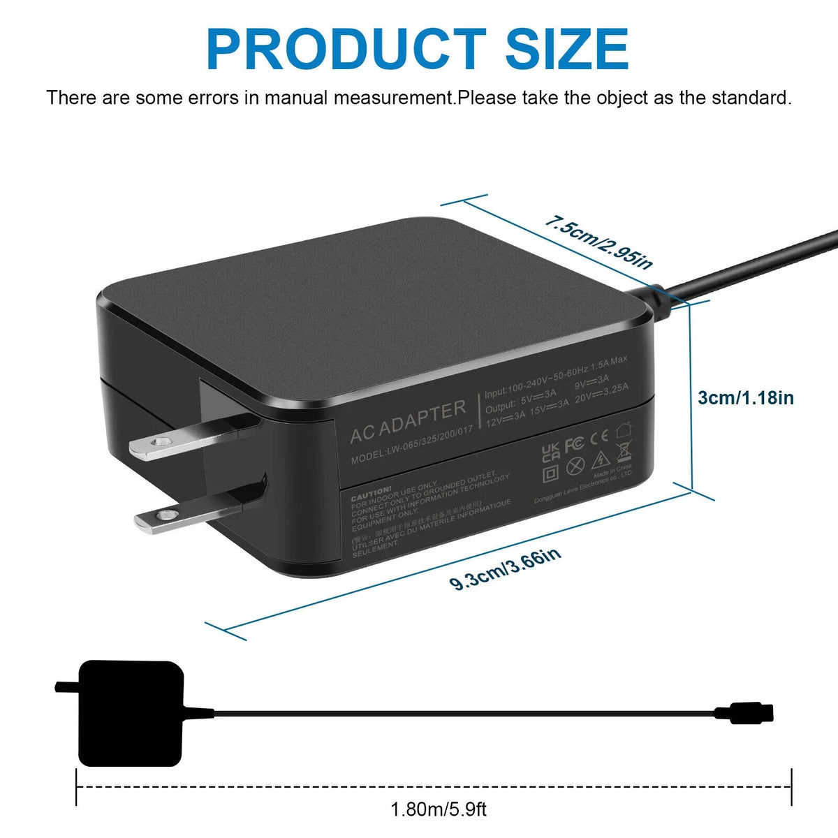 USB L30757-002 L32392-001 Adapter C Charger AC HP 65W for L32392-001 L30757-004