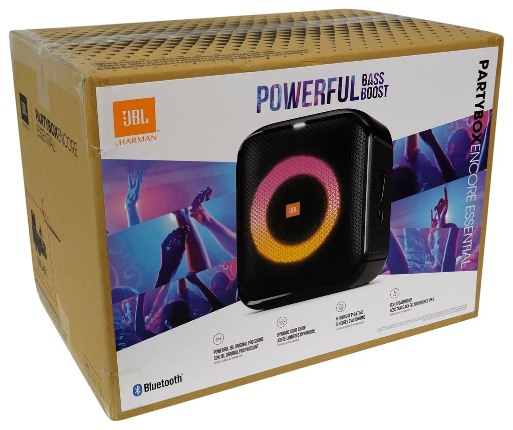 Party w Encore LED+Wireless Portable Essential Partybox Speaker Mics JBL Compact
