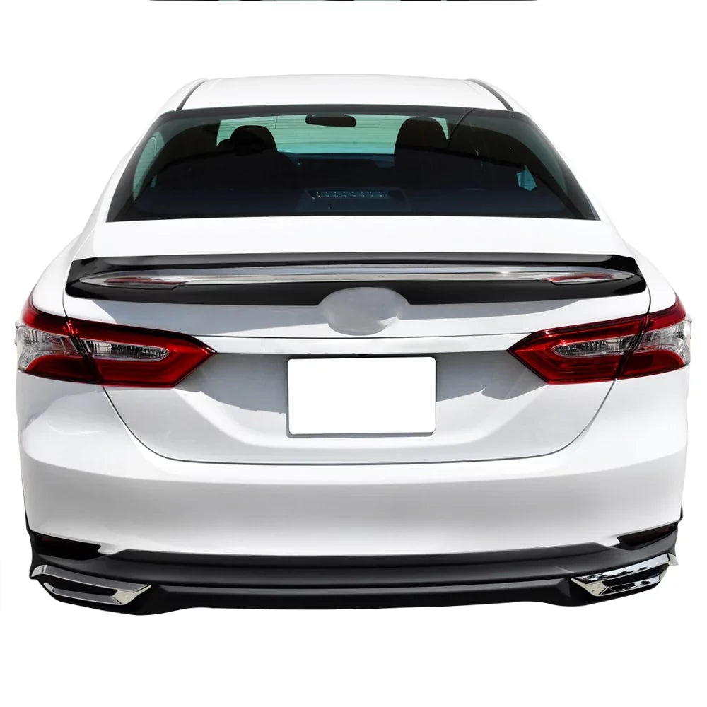 2018 2019 2020 design 18-23 Rear Spoiler Chrome MD 2021 Gloss Ikon Compatible Wing Black with Trunk Camry 2022 Trim LE Motorsports With