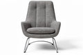 Moderne Grijze Fauteuil met Chromen Onderstel