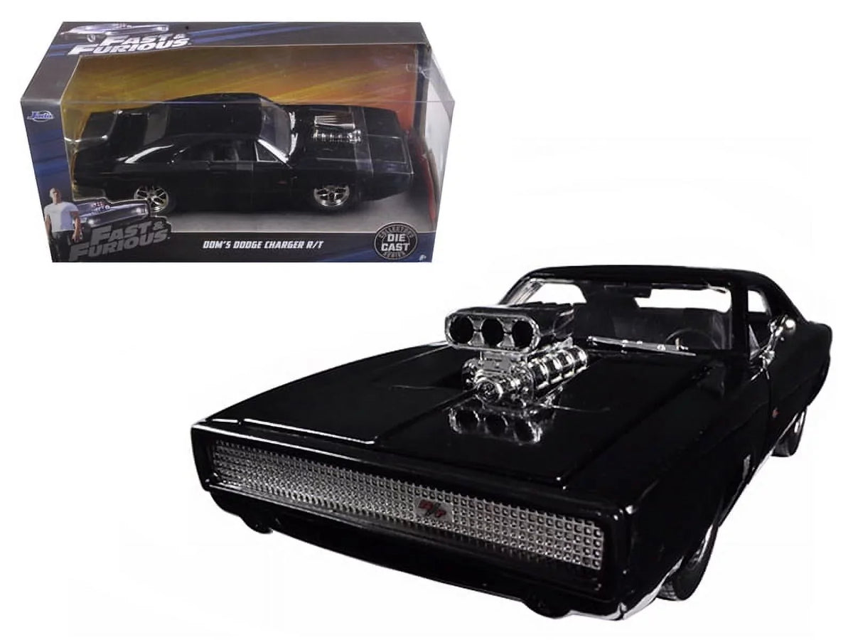 "Fast 1/24 by Dom's Movie Black & Charger 7" 1970 R/T (2015) Dodge Car Model Jada Furious Diecast