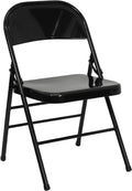 Series Double HERCULES Braced Hinged Black Chair Triple Folding Metal &