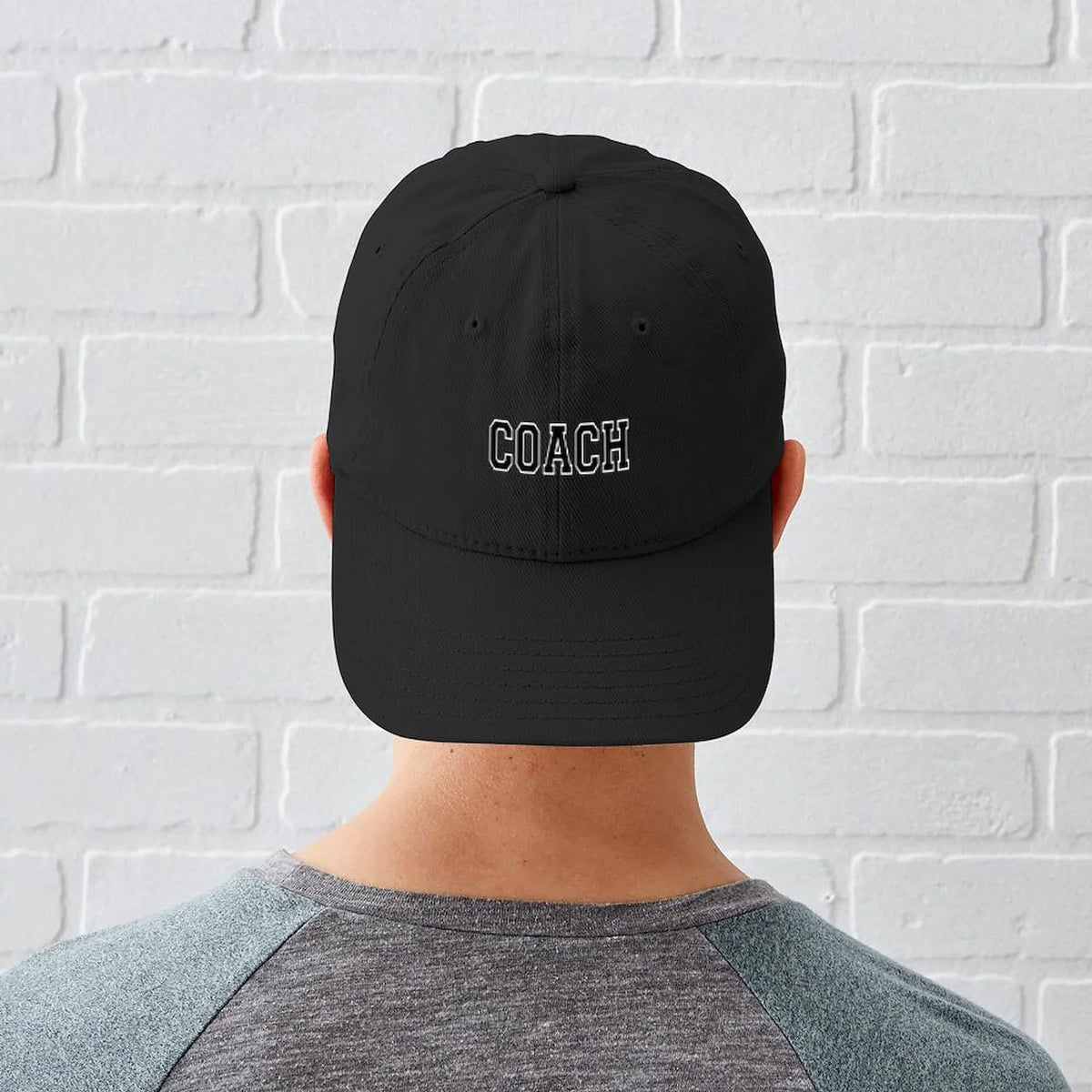 Black Hat Coach Cotton Black Baseball - Cap Adjustable - CafePress Printed Canvas