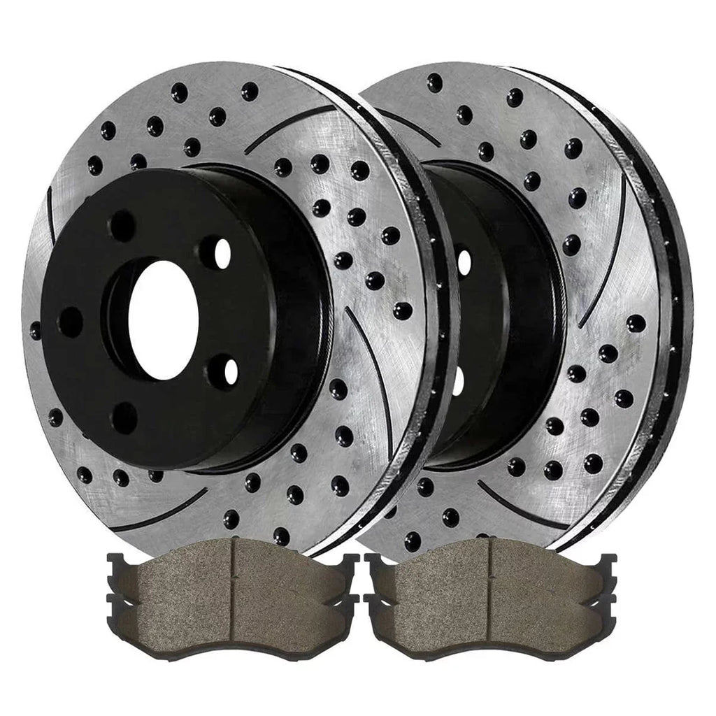 Side Passenger 2006 1999-2004 4WD Ceramic Slotted for Cherokee AutoShack and TJ Jeep RWD Brake Black Wrangler 1999 Rotors Kit 2.4L 2.5L Driver 2005 Pads Drilled 2000 and 4.0L Replacement Front 2001