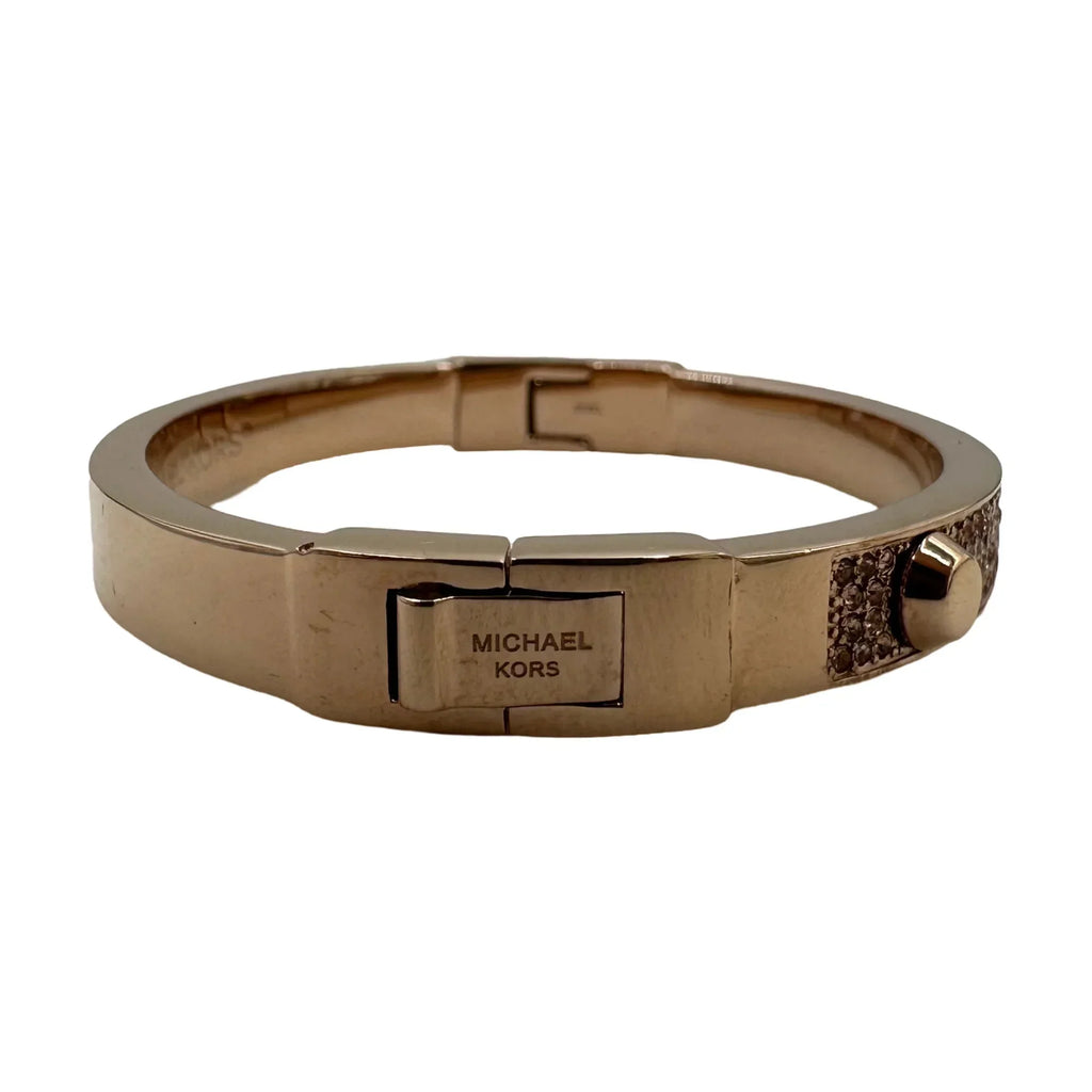 Michael Pave Stud Crystal Astor Bangle Kors Bracelet -MKJX2747791 Gold-Tone