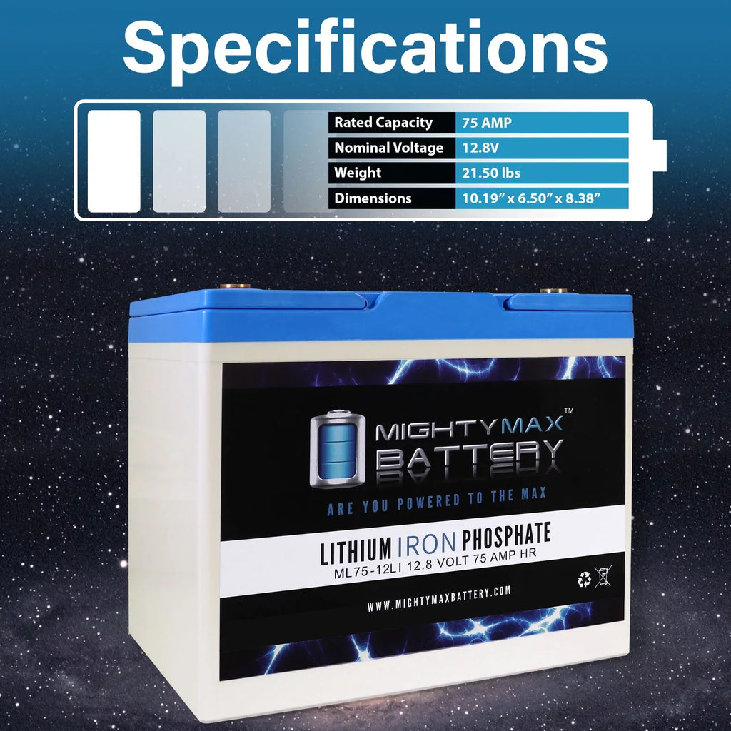75AH Lithium Battery 12V Quantum for Replacement R-4000