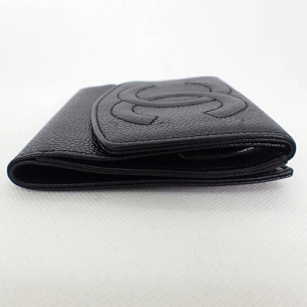 wallet skin Pre-Owned black trifold (Good) caviar