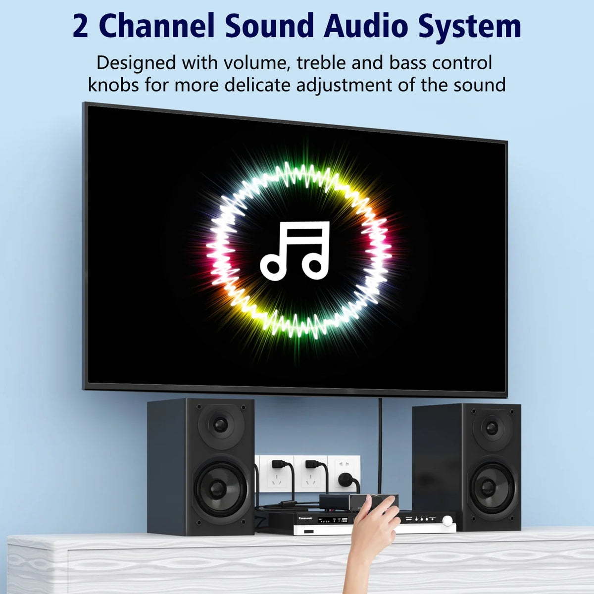 Lixada Channel Active Digital 300W Desktop Speakers Home Amplifier Plug-and-Play 2 for 2.0 Stereo Audio X TPA3255