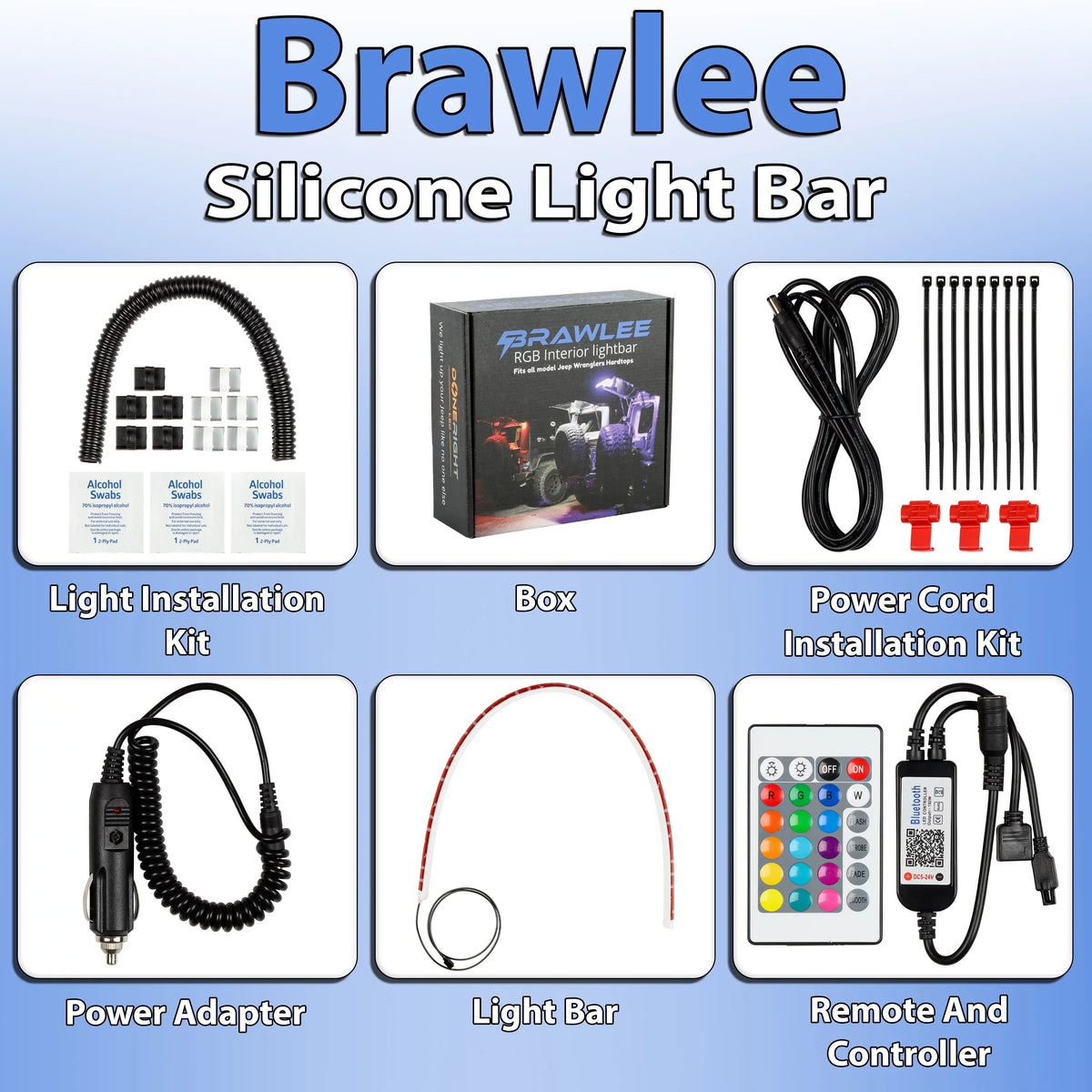 Wranglers JK, Bluetooth Done Brawlee . Bar Interior RGB Silicone Light All from Hardtop JKU, of Jeep JL,JLU By LED CJ, Right TJ, Fits -2023. Models LJ, 1987 Remote with