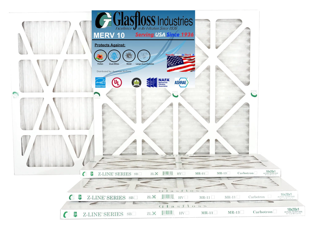 (Actual -Qty:6 Air Furnace dimension: - Made Glasfloss - MERV 18x25x1 x 10 - in 24.5x7/8 Filter USA 17.5 inch)