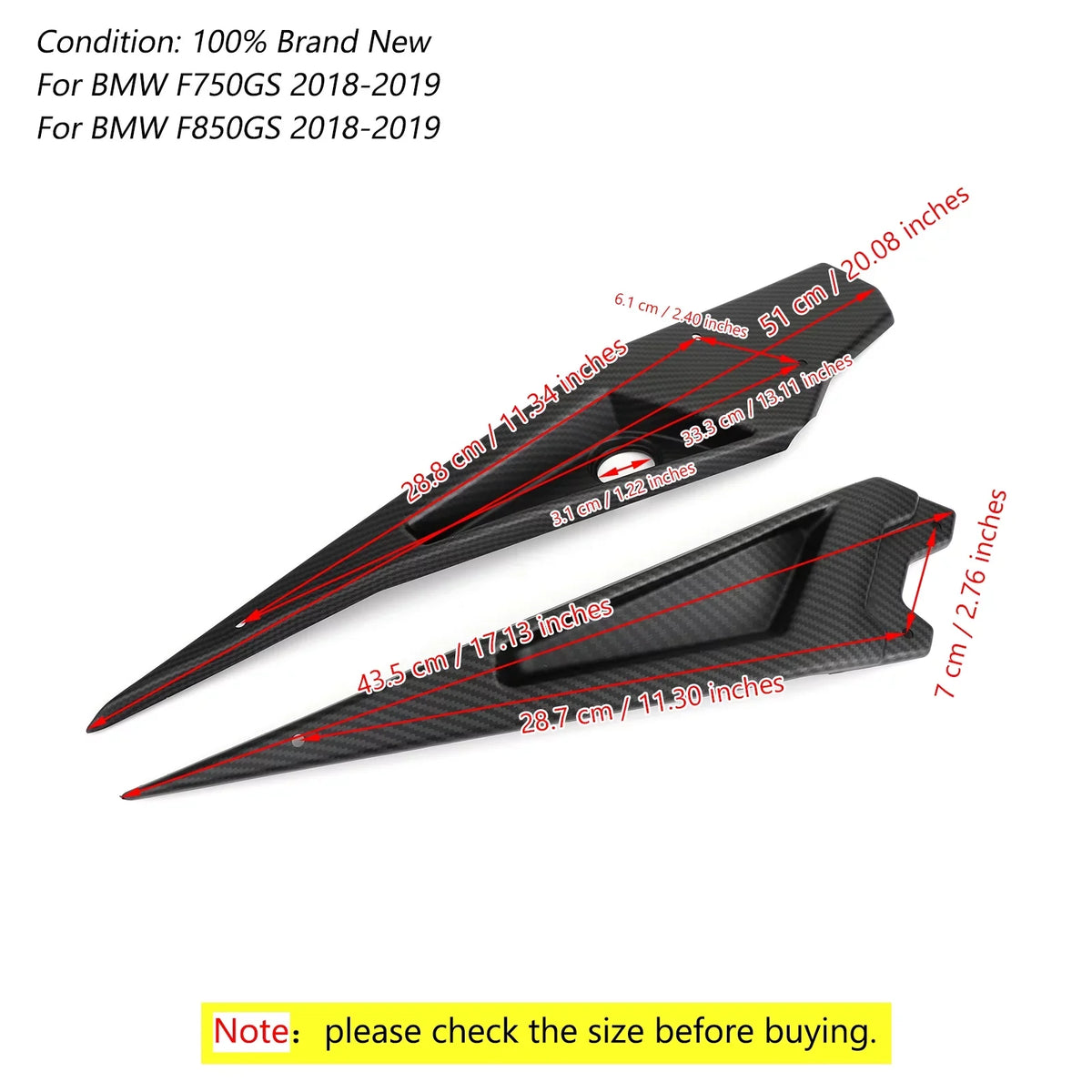 Side Frame Carbon Trim 2018-2019 F850GS Cover For F750GS