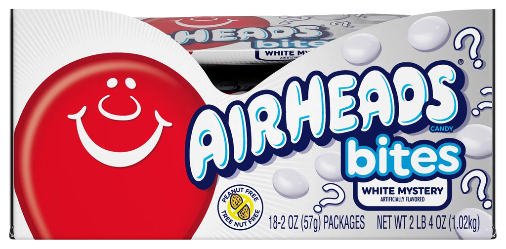 Candy Pack, Pack 18 Airheads Bites of White Mystery, 2oz,