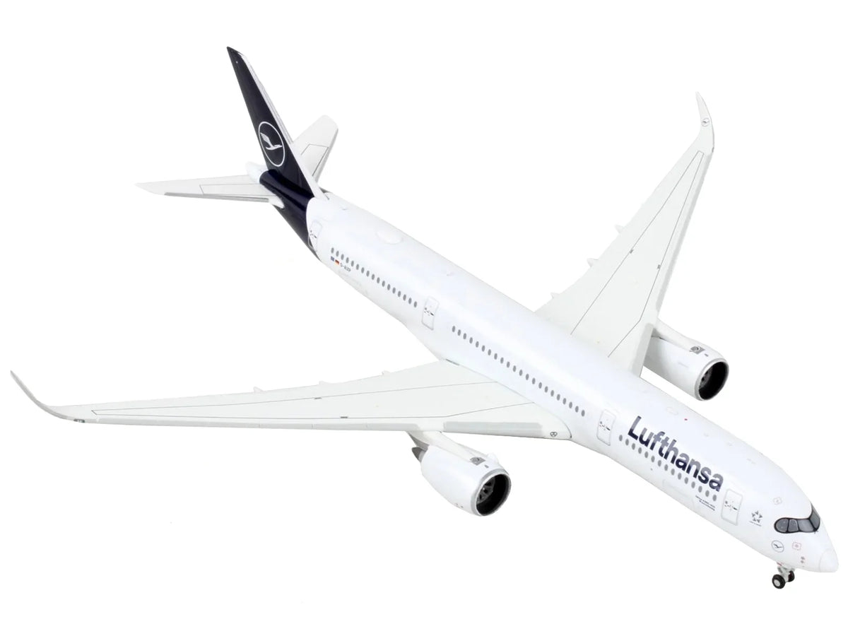 Diecast White 1/400 Aircraft Commercial with D-AIXP" Airbus Blue A350-900 Airplane Tail "Lufthansa - Model Dark by GeminiJets