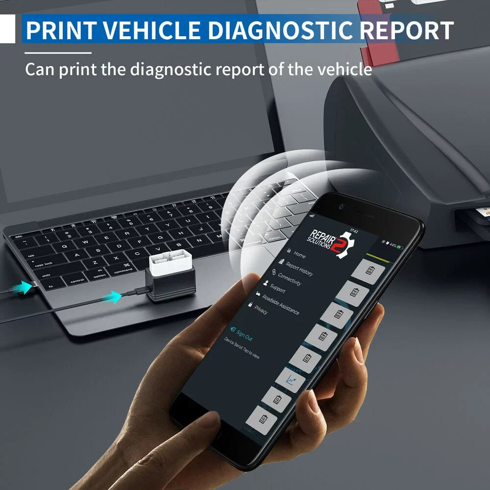 Car Clean IOS Vehicle 6000P 12V ABS Diagnostic Read Code Check SRS Bluetooth Scanner Airbag Wireless Automotive Phones OBD2 Scanner Reader Code for and Tool Engine Light OBDII Android System Innova