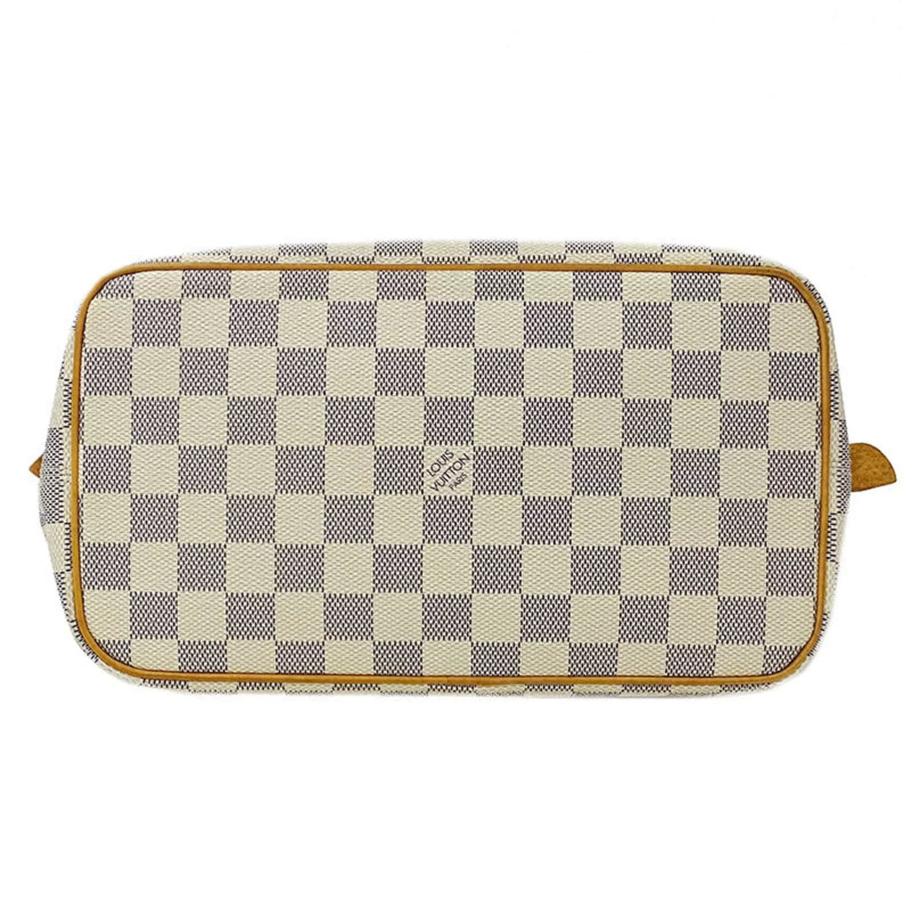 Azul White Damier Used Bag Handbag N51186 Authenticated Gray Tote Ladies Saleya PM