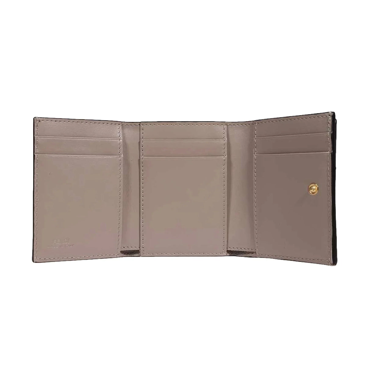 Gray Fendi Calf O'Lock Tortora Pink Leather Wallet Micro Trifold Rose