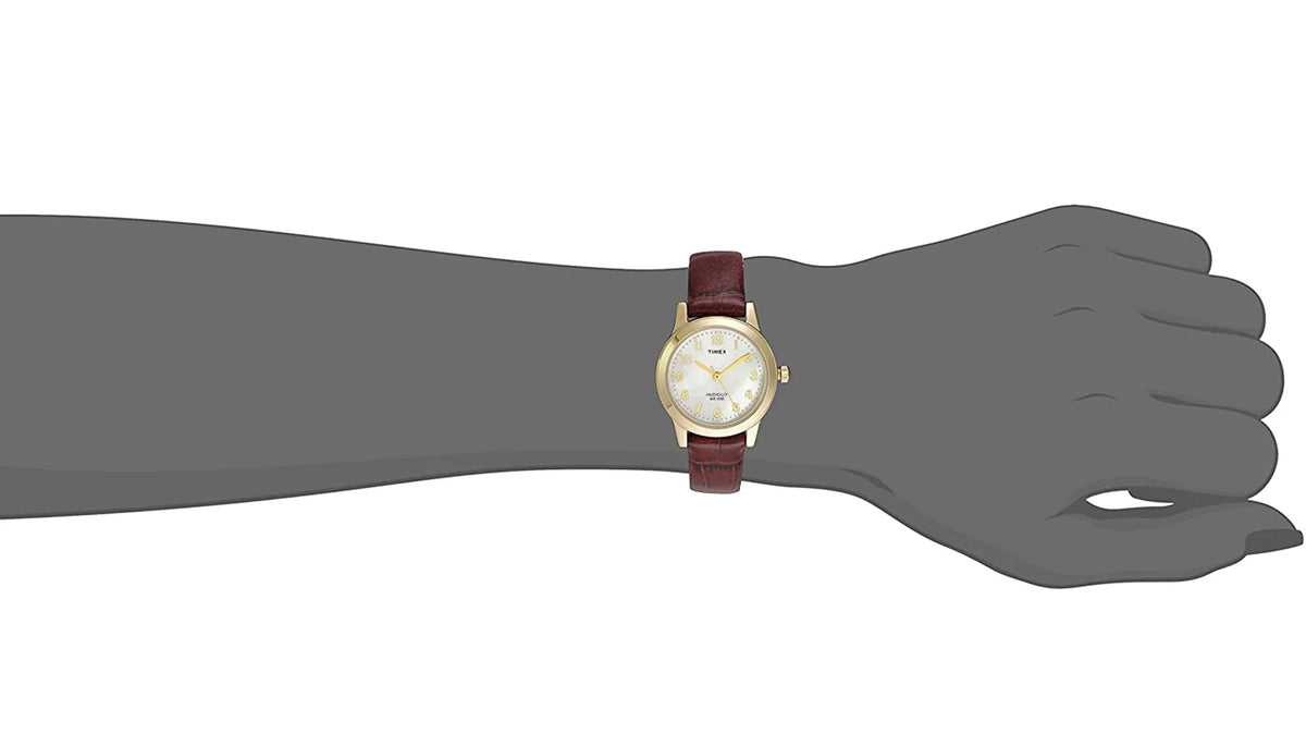 Women's Avenue Timex outfit Essex Strap Gold/Burgundy/MOP Leather Watch, 25mm