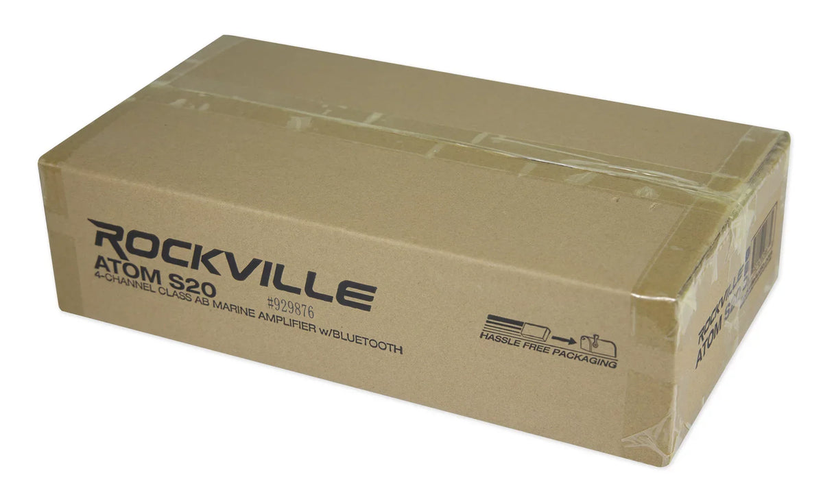 ATV/UTV Meter+Mic ATOM Rockville Amplifier For 4 Channel Bluetooth S20 w/Volt