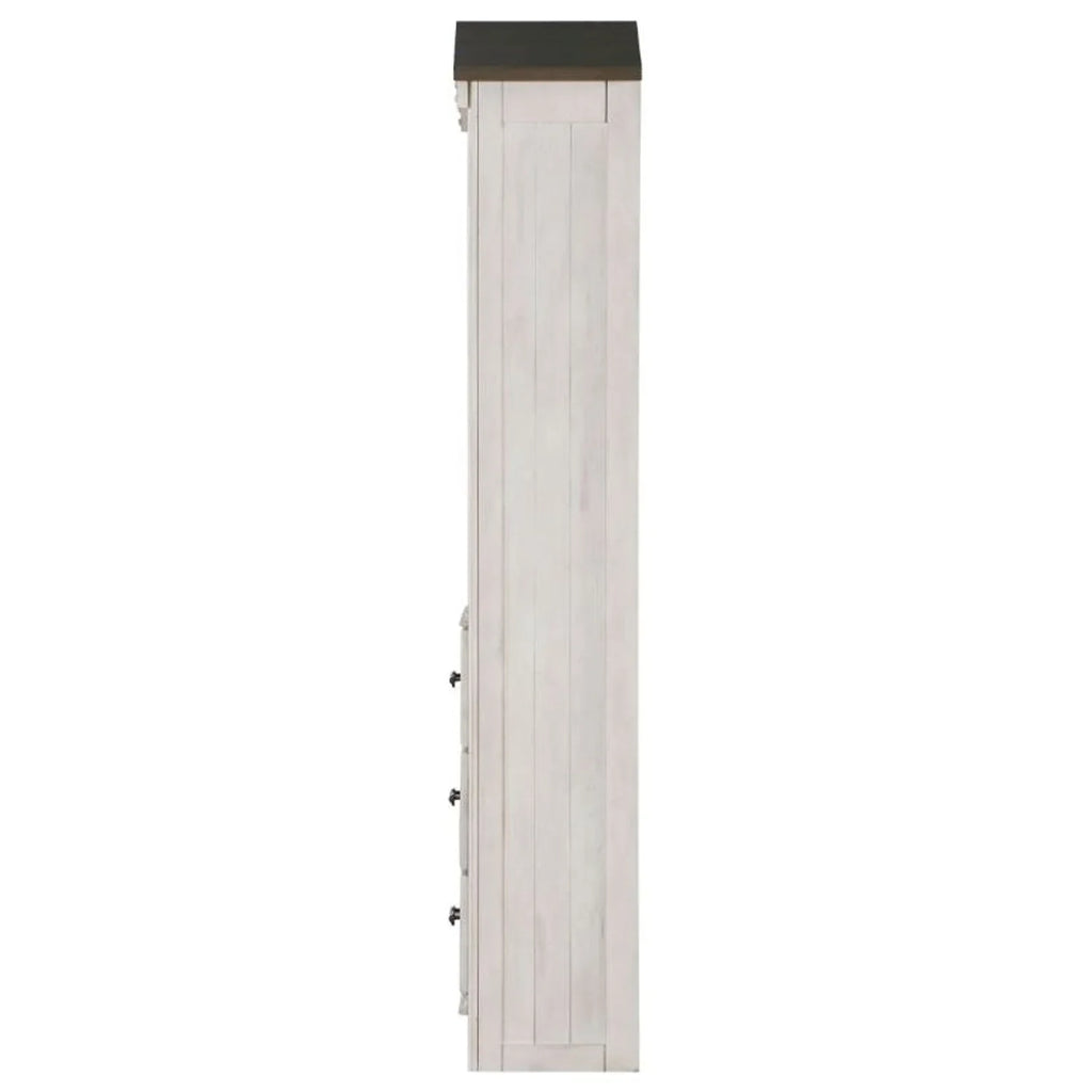 Weathered White Gray Cabinet Washed ACME Bookcase in House and Tree