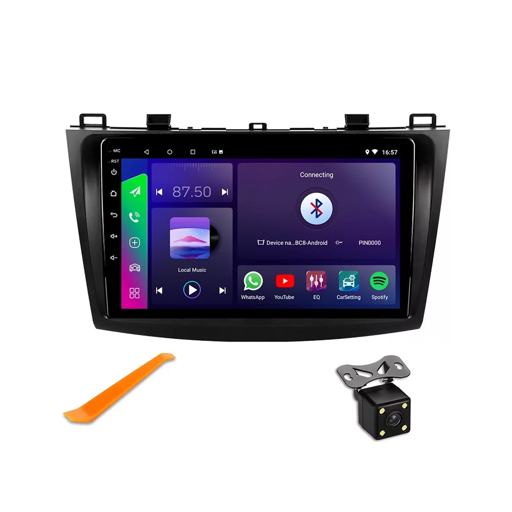 camera 3 Mazda Car with backup & CarPlay inch Android Stereo Radio Receiver, Auto 9 Compatible with JMANCE 2010-2013 Car