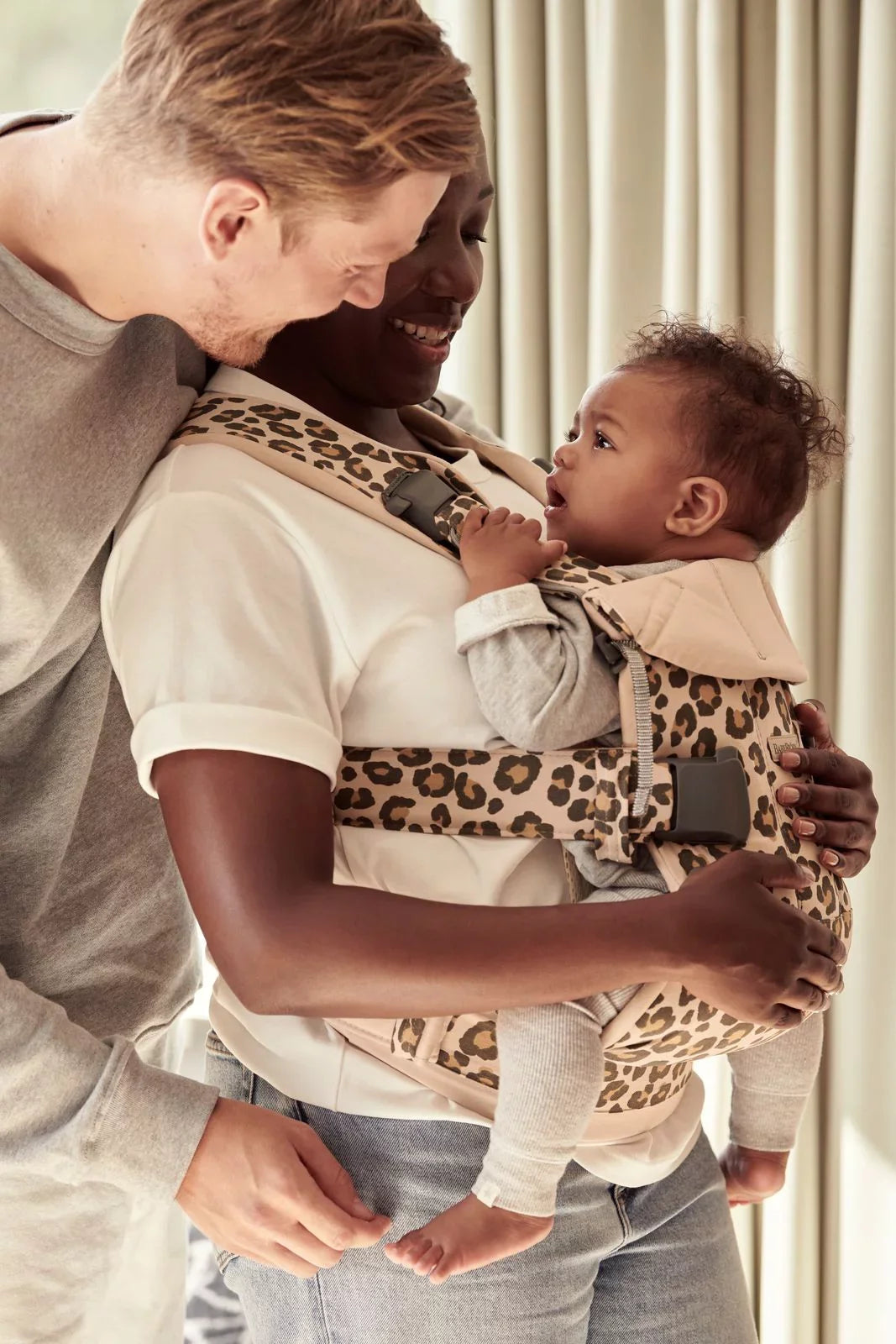 Cotton BabyBjorn Mix, One, Beige/Leopard Baby Carrier