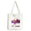 Handbag America Watercolor Shopping Casual Canvas City St.Louis Satchel Bag Tote
